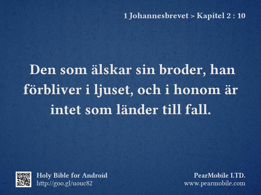 1 Johannesbrevet, Kapitel 2:10
